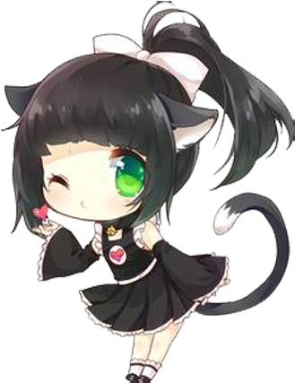 Free Library Chibi Anime Friends Catgirl Cat Girl Little - Anime Cat Girl Chibi (500x500), Png Download