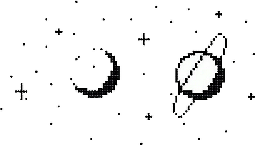 Transparent Rain Pixel Art - Planets And Stars Png (840x478), Png Download