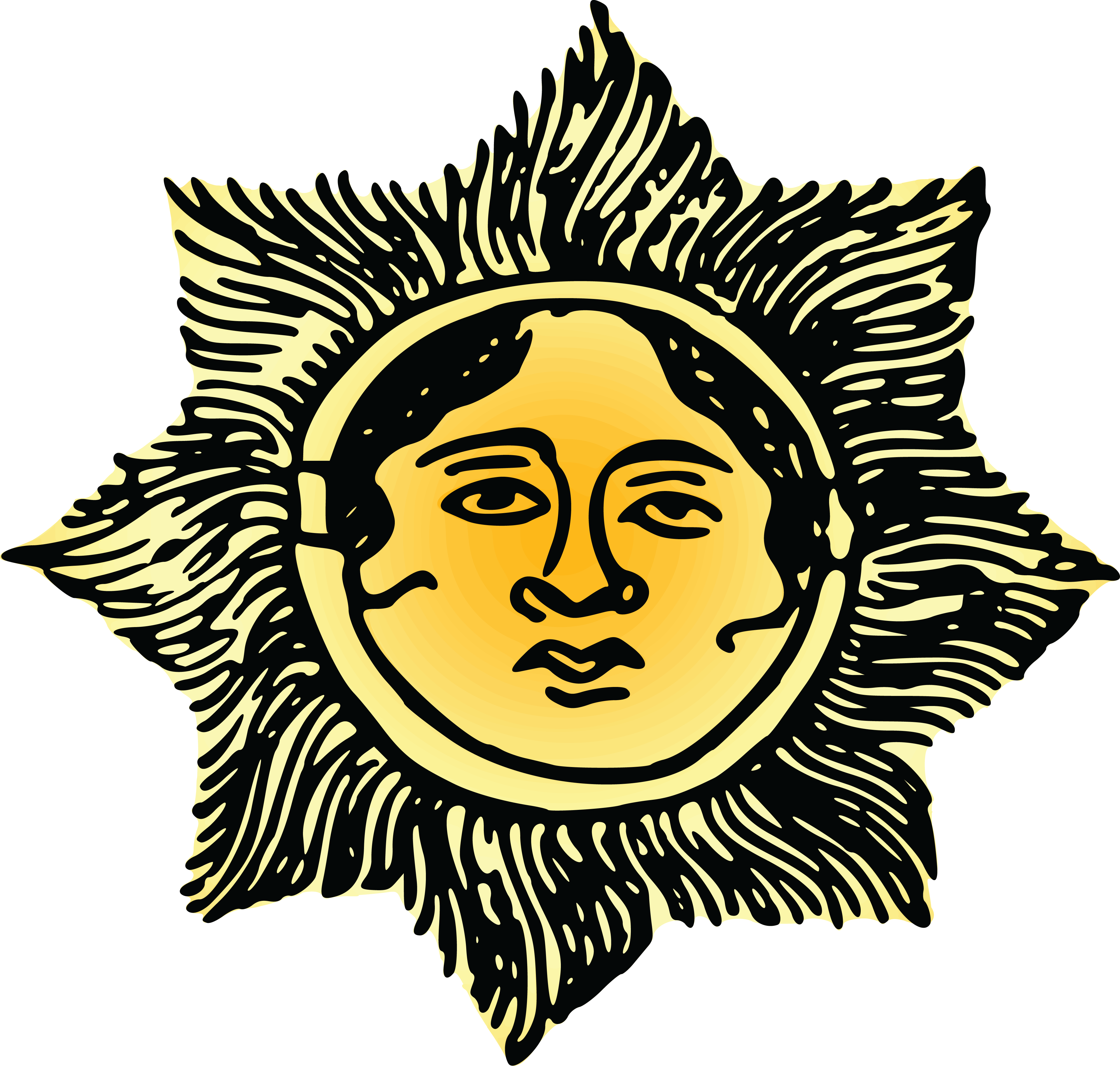 Free Clipart Of A Sun Face - Suns In Orange Mugs (4000x3808), Png Download