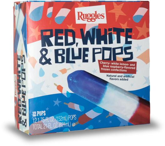 Red, White & Blue Pops - Blue Raspberry Flavor (564x540), Png Download