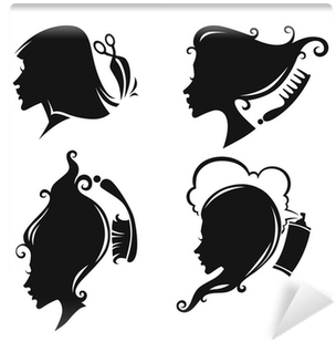 Vector Collection Of Women Head Silhouettes And Hairdresser - Frases Para Una Estetica De Belleza (400x400), Png Download