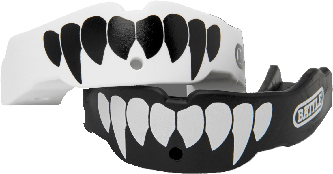 Battle Oxygen Black & White Fangs Youth Mouthguard - Battle Teeth Mouth Guard (500x500), Png Download