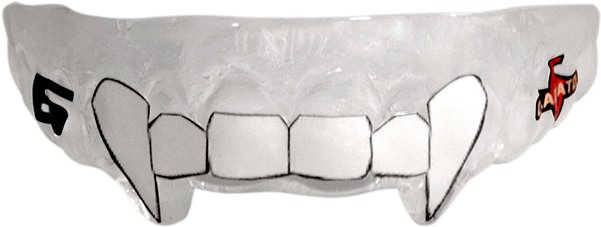 Custom Video Link - Lebron 3d Fangs Mouthguard (600x267), Png Download