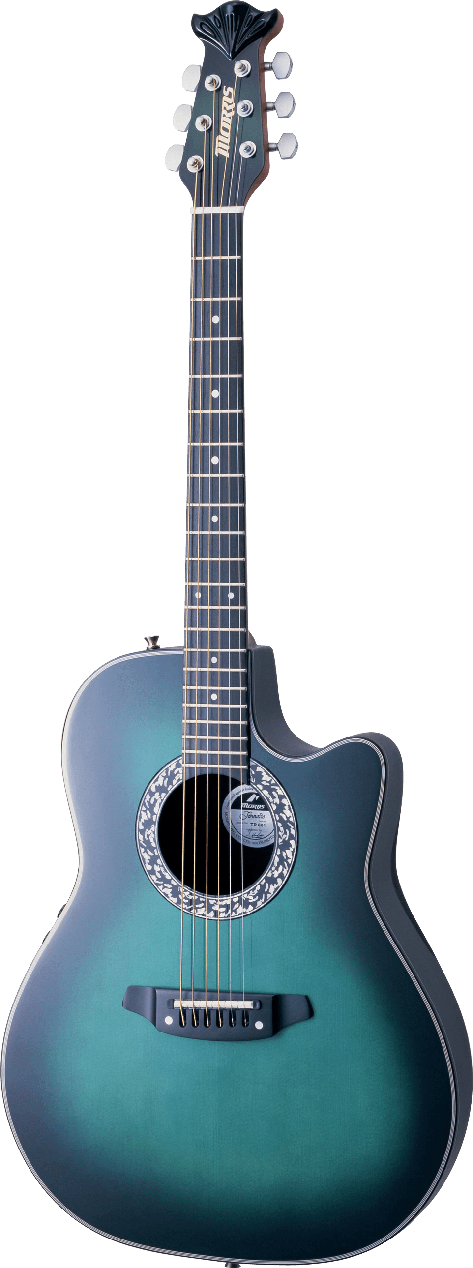 Acoustic Blue Guitar - Blue And Black Guitar (962x2579), Png Download
