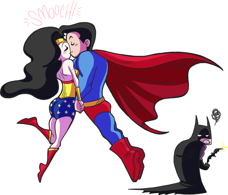 Batman And Superman Cute - Wonder Woman Easy Drawing (800x685), Png Download