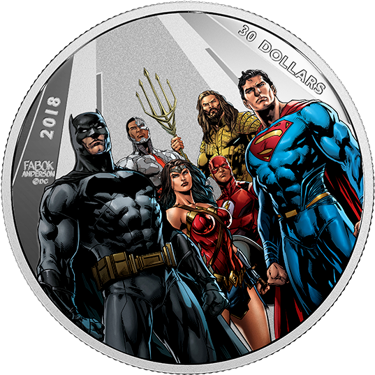 *the World's Greatest Super Heroes - Justice League Royal Mint Coin (570x570), Png Download