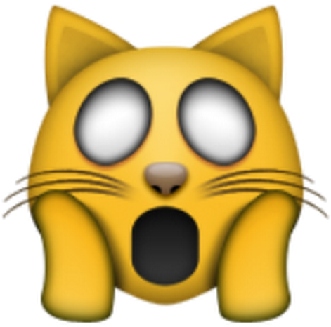 Photo - Shocked Cat Face Emoji (530x554), Png Download