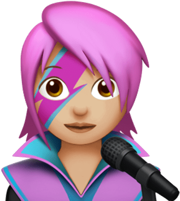 Glam Pop Star Emoji - Bowie Emoji Png (400x400), Png Download