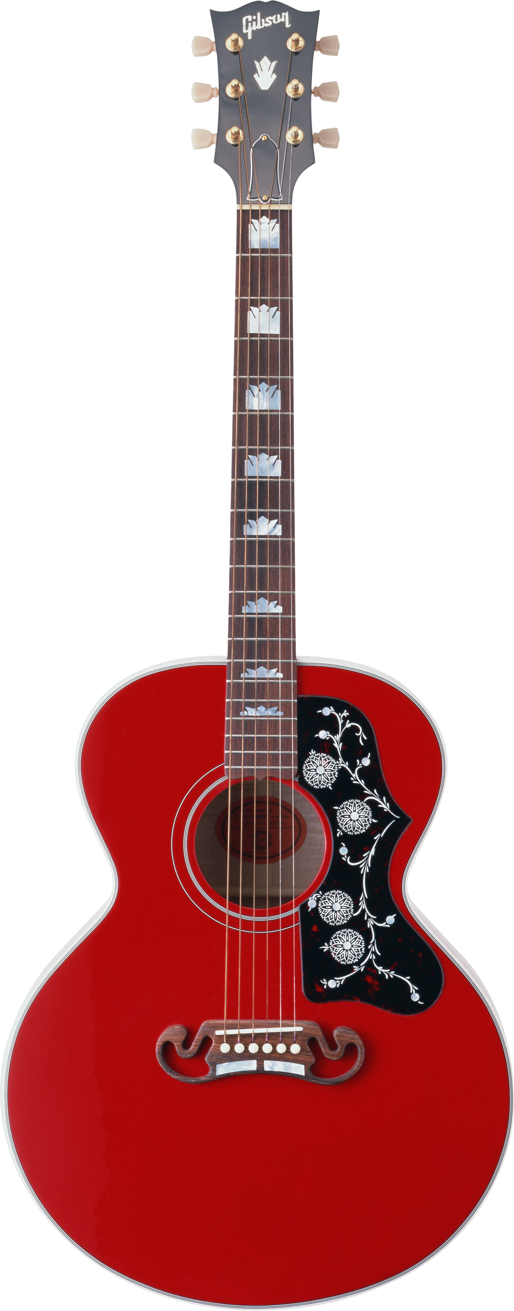 Red Acoustic - Red Guitar Hd Png (1020x2601), Png Download