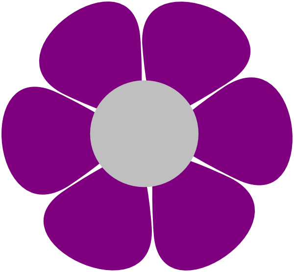 Hippy Flower Http Wwwclkercom Clipart Hippie Flowerhtml - Purple Flower Clipart (600x556), Png Download
