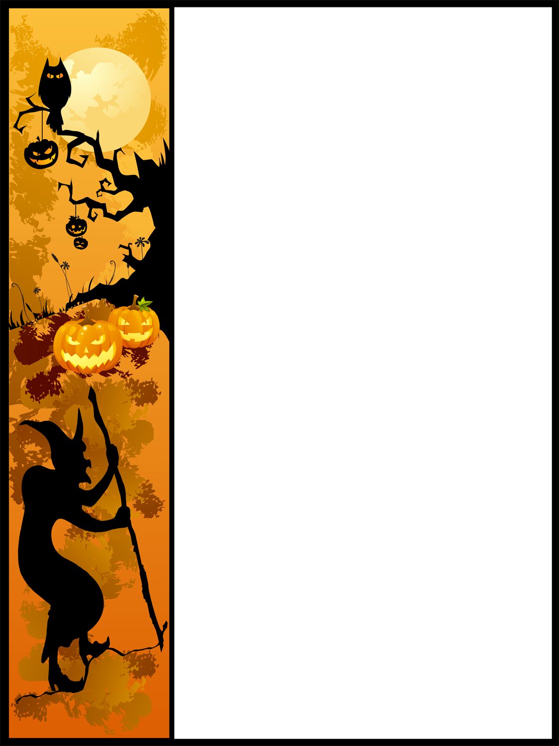 A Halloween Page Divider Clip - Halloween Free Clip Art Borders (1125x1500), Png Download
