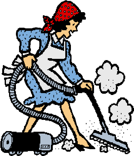 Cleaning Woman Cliparts - Woman Cleaning House Cartoon (450x526), Png Download