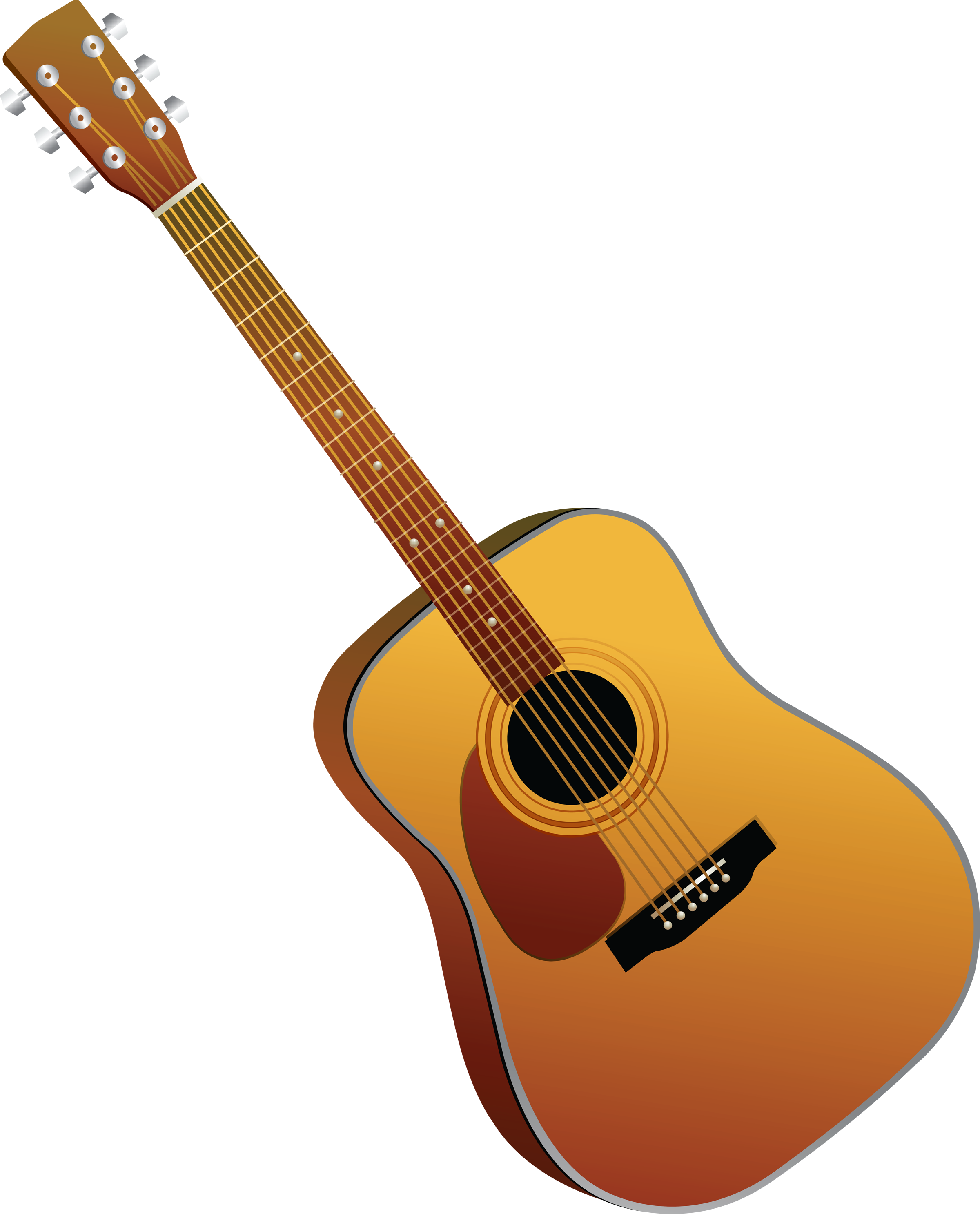 Acoustic Classic Guitar Png Image - Gitarre Png (2400x2972), Png Download