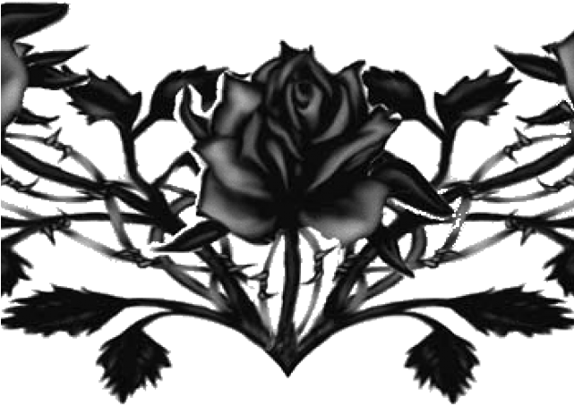 Rose Tattoo Png Transparent Images - Black Rose Tattoo Png (640x480), Png Download