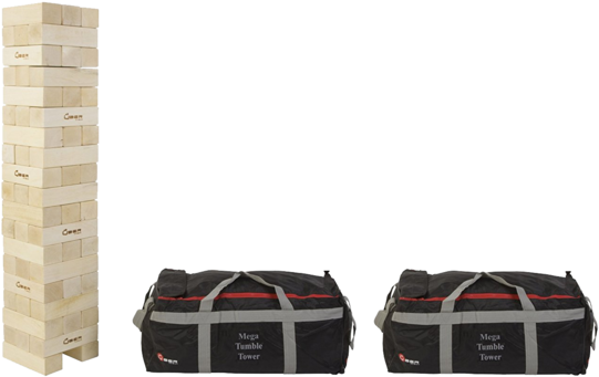 Mega Tumbling Blocks - Uber Games Tumble Tower - Mega Hardwood (640x369), Png Download