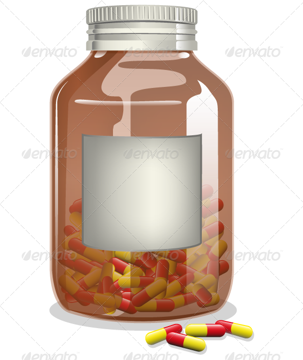 Pills-bottle - Vector Graphics (590x700), Png Download