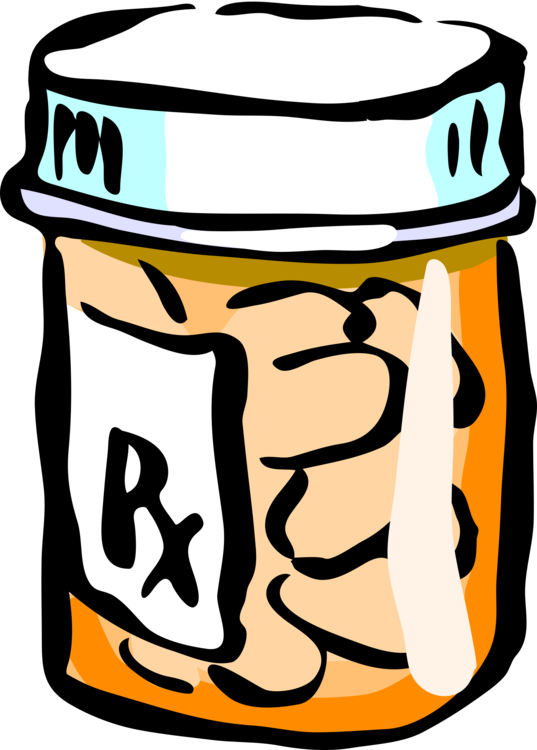 Prescription Bottle Cartoon - Medicine Clipart Transparent (457x640), Png Download