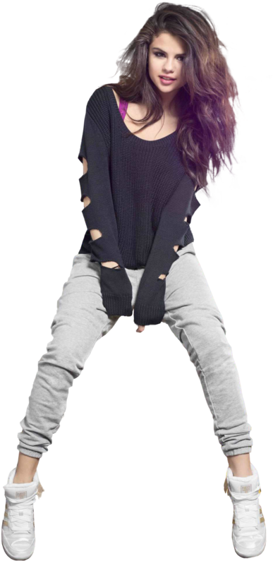 Selena Gomez Full Body Png - Selena Gomez Beautiful Hair Pop Music Singer 24x18 (400x816), Png Download
