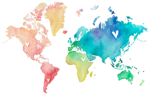 Alinne's World - Cute Map Of The World (600x362), Png Download