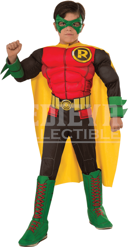 Kids Dc Superheroes Deluxe Robin Costume - Robin Costume For Kids (850x850), Png Download