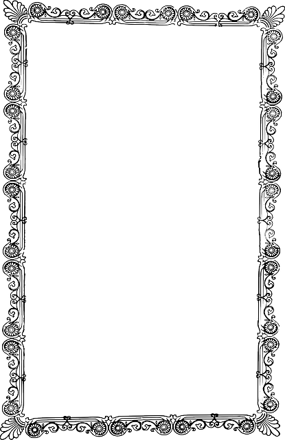 Ornate, Frame, Old, Retro - Marcos Elegantes Blanco Y Negro Png (415x640), Png Download