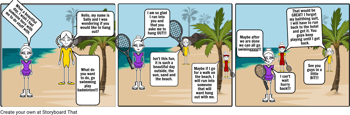A Great Day On The Beach - Cartoon (1164x385), Png Download