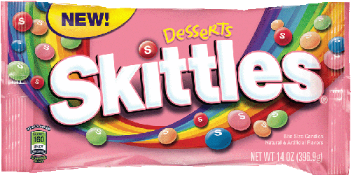 Skittles Desserts - Skittles Candy Desserts Laydown Bag 12 Count 14 Oz (500x500), Png Download