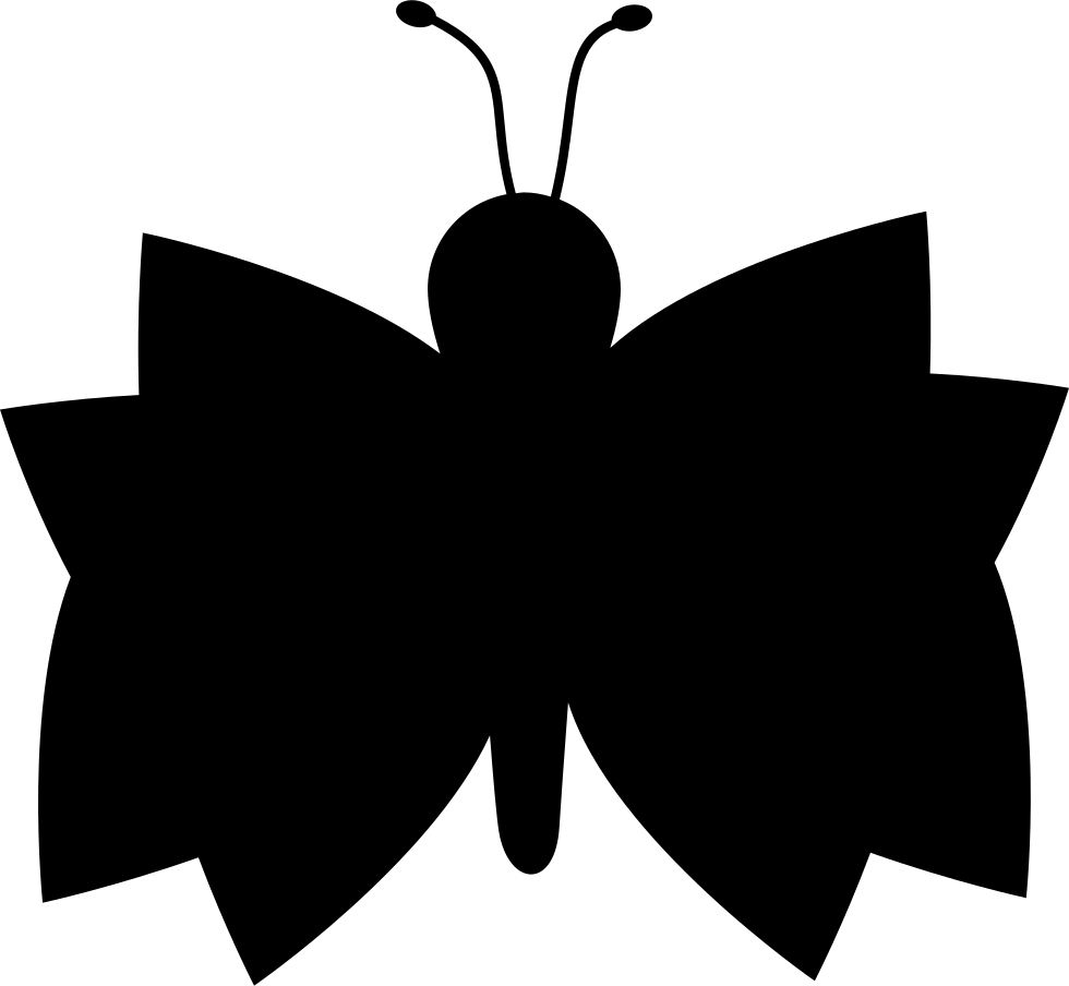 Butterfly Black Top View Silhouette Comments - Silhouette (980x904), Png Download