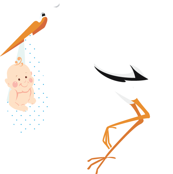 Stork Baby 2 - Illustration (595x600), Png Download