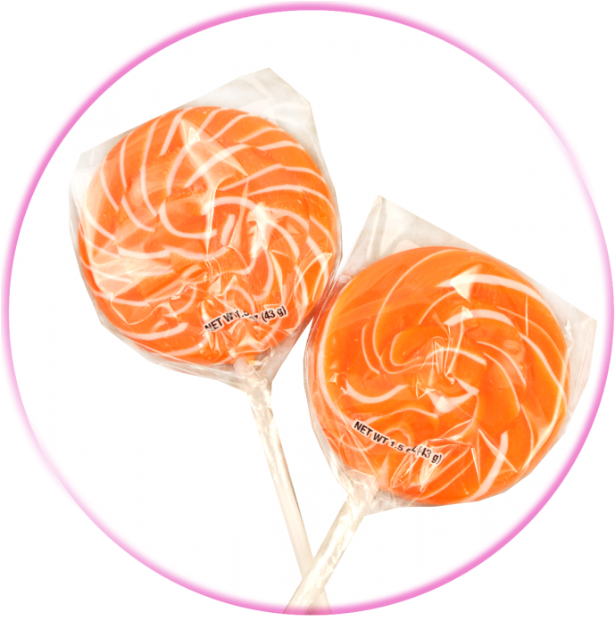 Orange Swirl Lollipops - Lollipop (697x700), Png Download