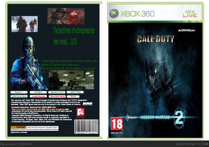 Modern Warfare 2 Box Art Cover - Xbox 360 (700x494), Png Download