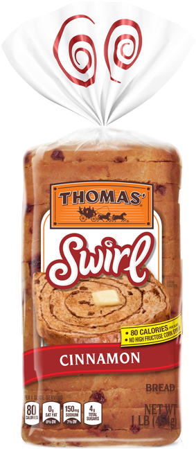 Thomas Cinnamon Swirl Bread Nutrition (750x750), Png Download