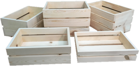 Large Pine Wood Crates - Plastic (600x600), Png Download