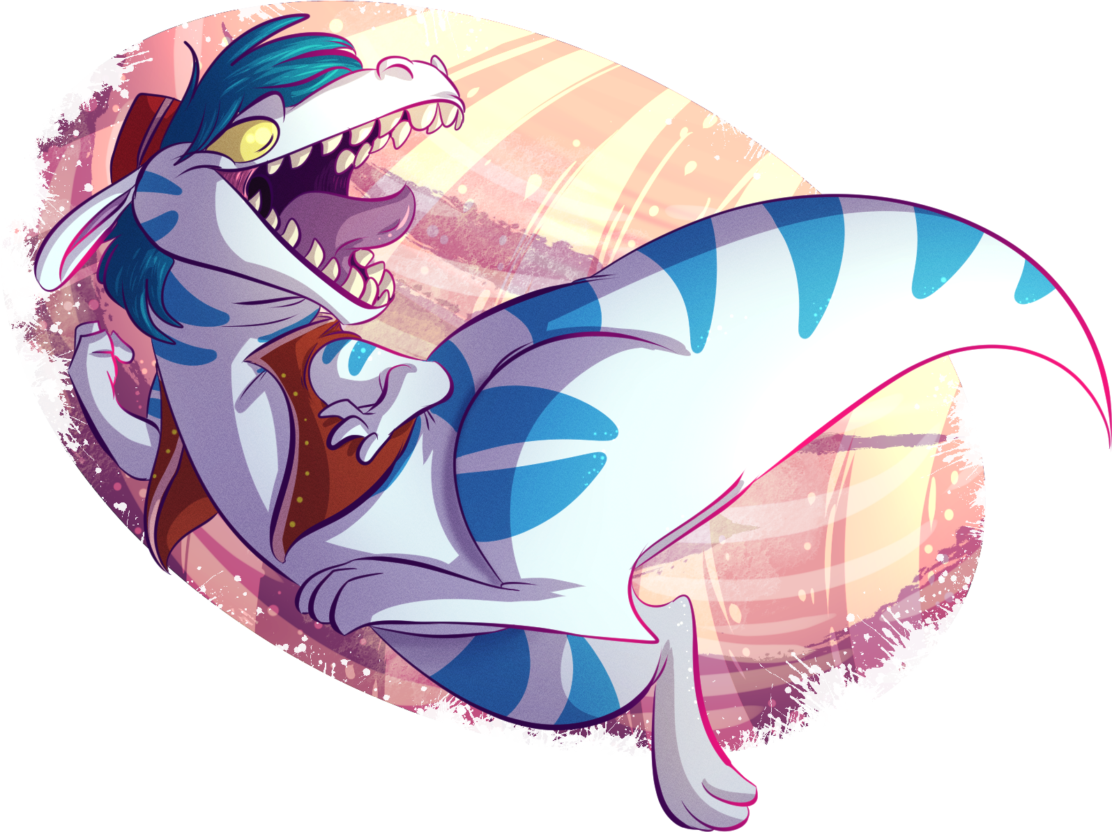 Din The Magical Raptor - The Happy Raptor (2000x1500), Png Download