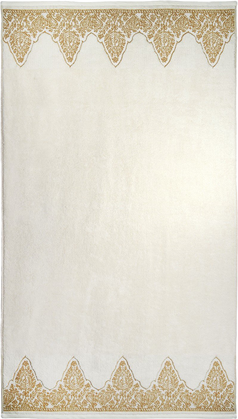 Nadir Pearl White/ Gold Bath Towel - White And Gold Bath Rug (1500x1500), Png Download