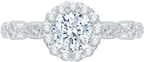 Promezza 14k White Gold - Ht254625rd9 Platinum Tacori Petite Crescent Engagement (800x800), Png Download