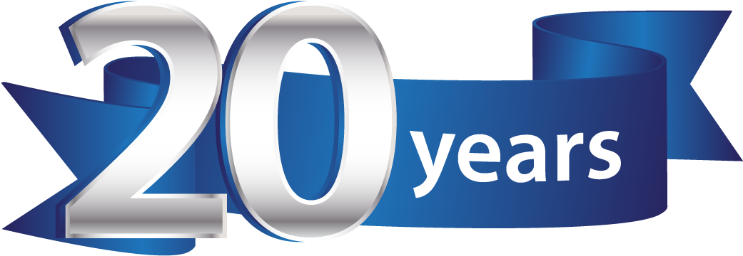 Blue-ribbon - 20 Years Anniversary Png (1095x425), Png Download