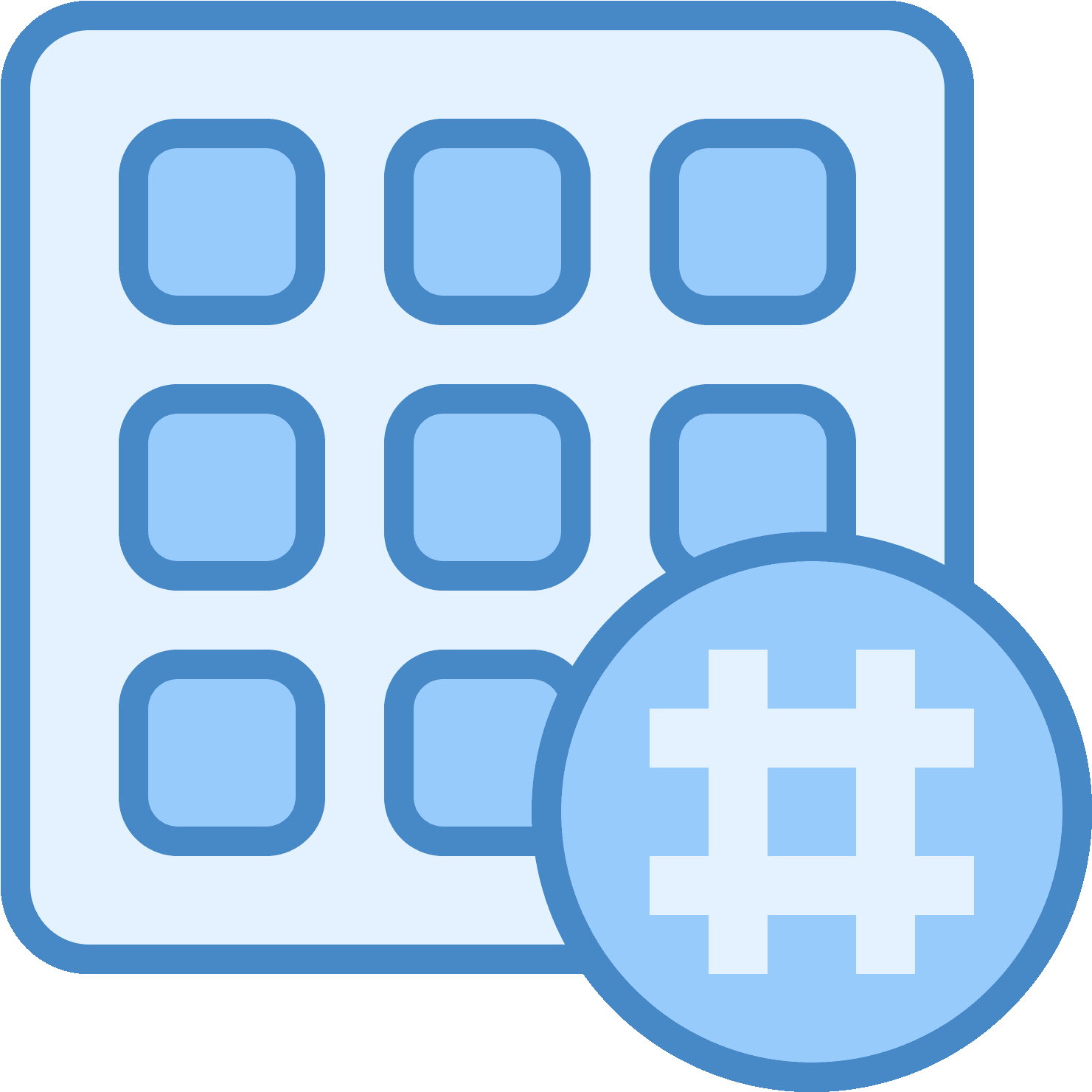 Hashtag Activity Grid Icon (1600x1600), Png Download