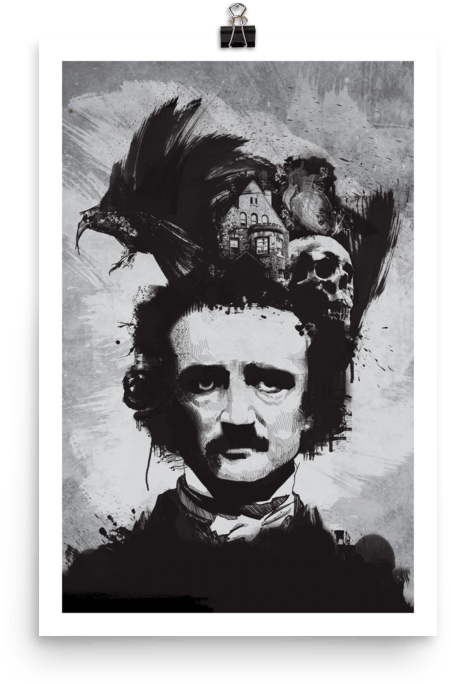 Edgar Allan Poe 11×17 Poster - Edgar Allan Poe (721x721), Png Download