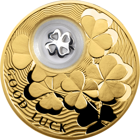 Niue 2013 2$ Four-leaf Clover Lucky Coins Iii Proof (560x560), Png Download