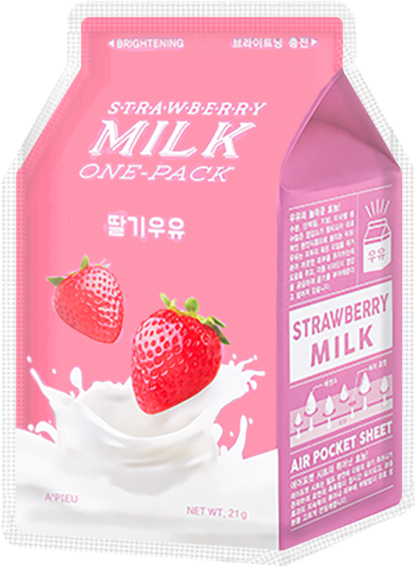 Pieu Strawberry Milk One Pack (700x933), Png Download