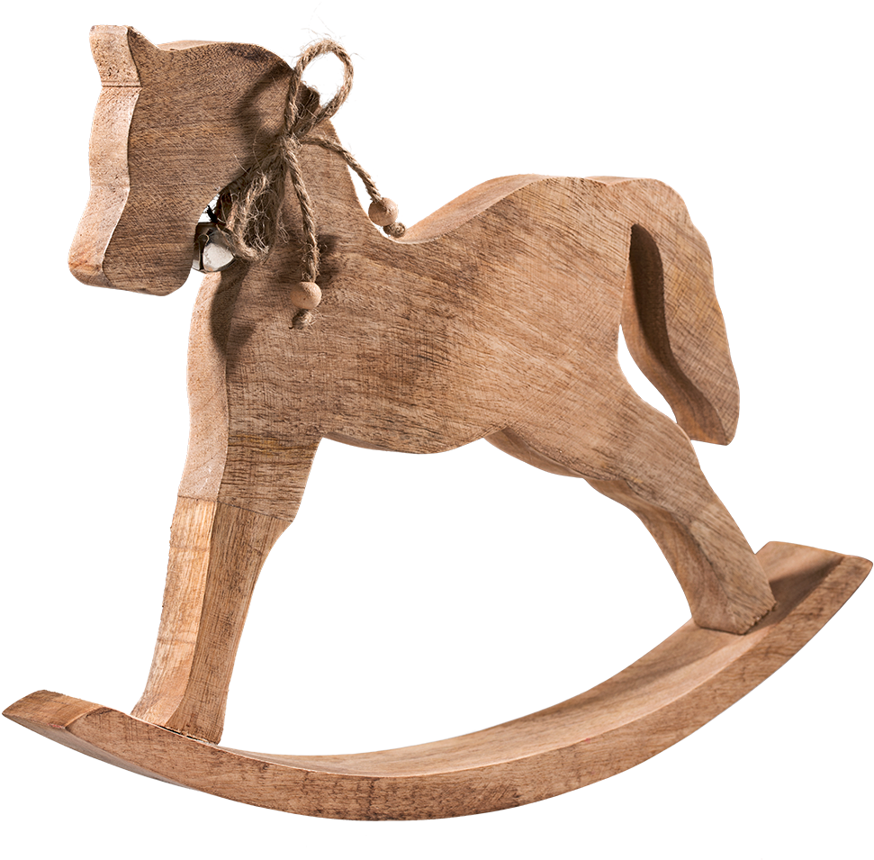 Wooden Rocking Horse With Little Bell (1000x1000), Png Download