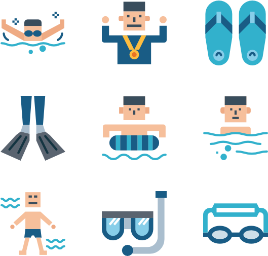 Swimming (600x564), Png Download