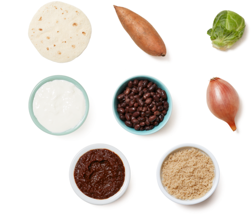 Smoky Brussels Sprout & Black Bean Tacos With Roasted (700x477), Png Download