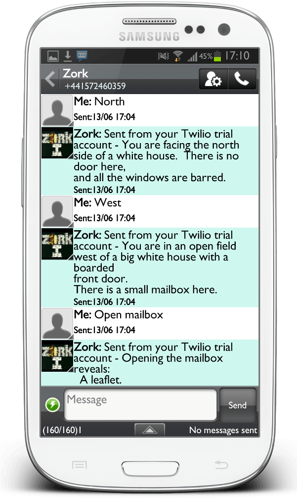 Twilio Zork Sms - Smartphone (600x1033), Png Download