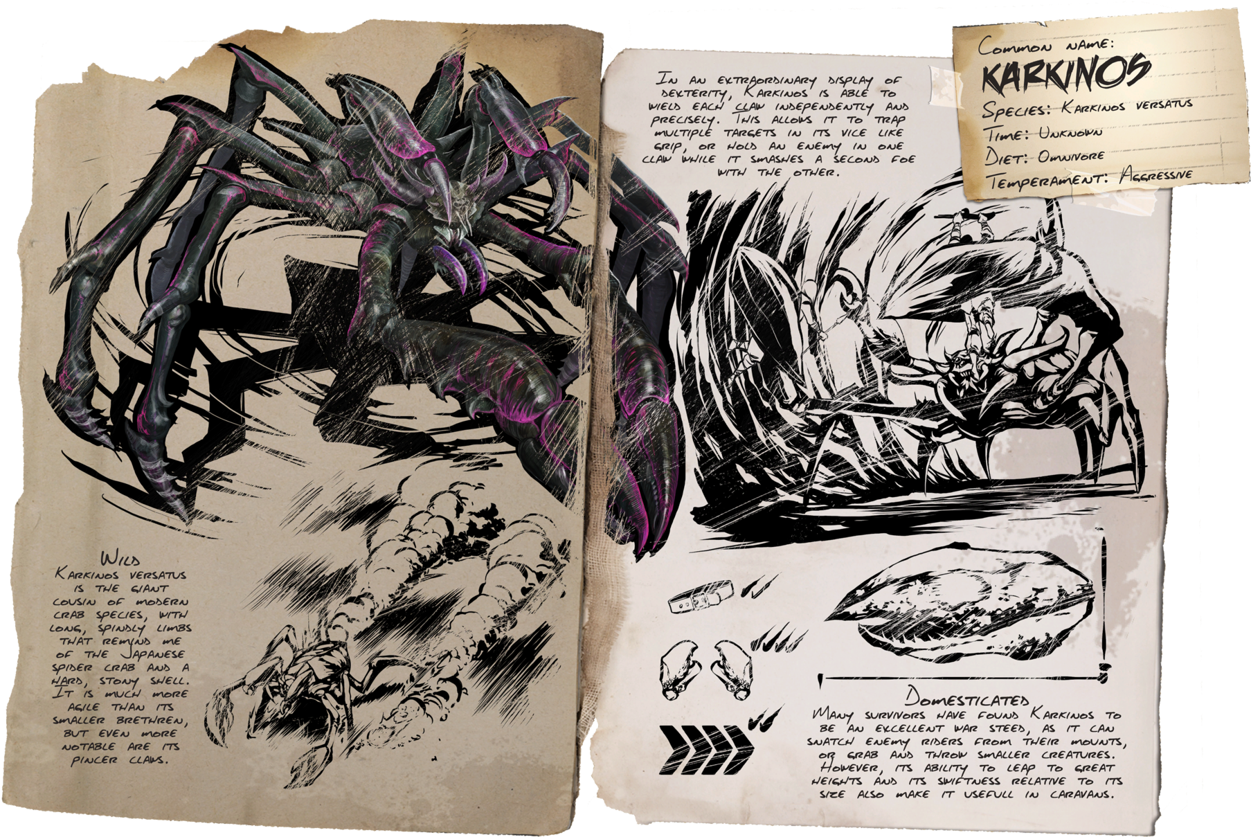 Dossier Karkinos - Ark Aberration Dino Dossier (2000x1330), Png Download