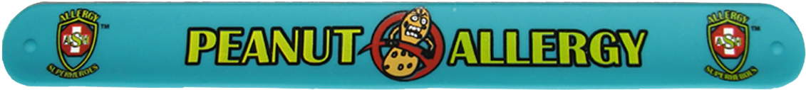Peanut Allergy Superhero Slap Bracelet - Label (1197x417), Png Download