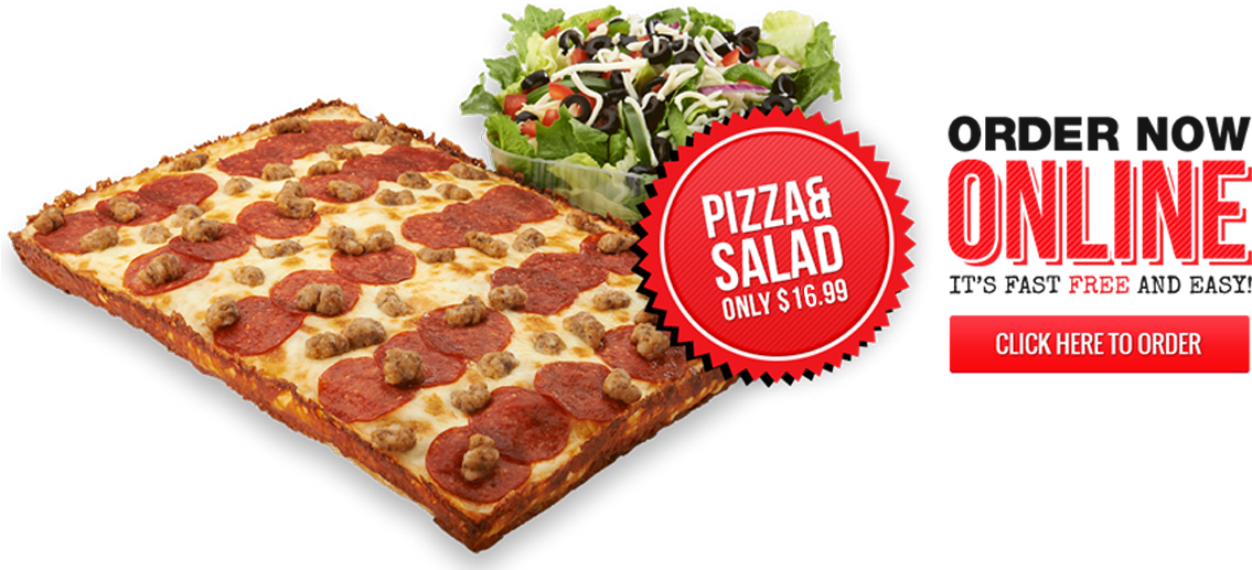 Blackjack Pizza And Salad (1135x533), Png Download