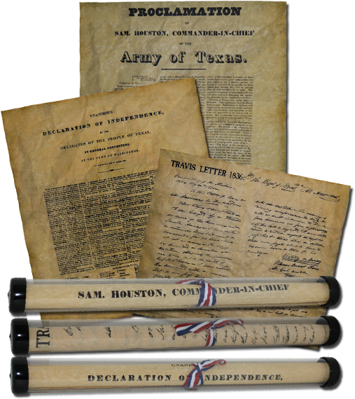 Texas Declaration Of Independence, Proclamation Of - Travis Letter Of 1836, Authentic Replica Printed Ments (519x616), Png Download