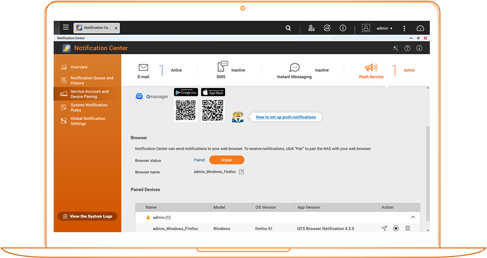 Instant Message , And Push Notification (the Qmanager - Network-attached Storage (980x550), Png Download